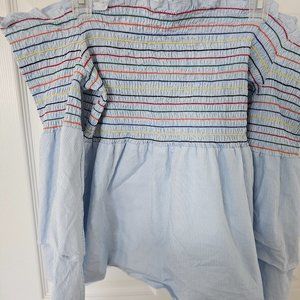 Smocked Belle Sky Off Shoulder Top